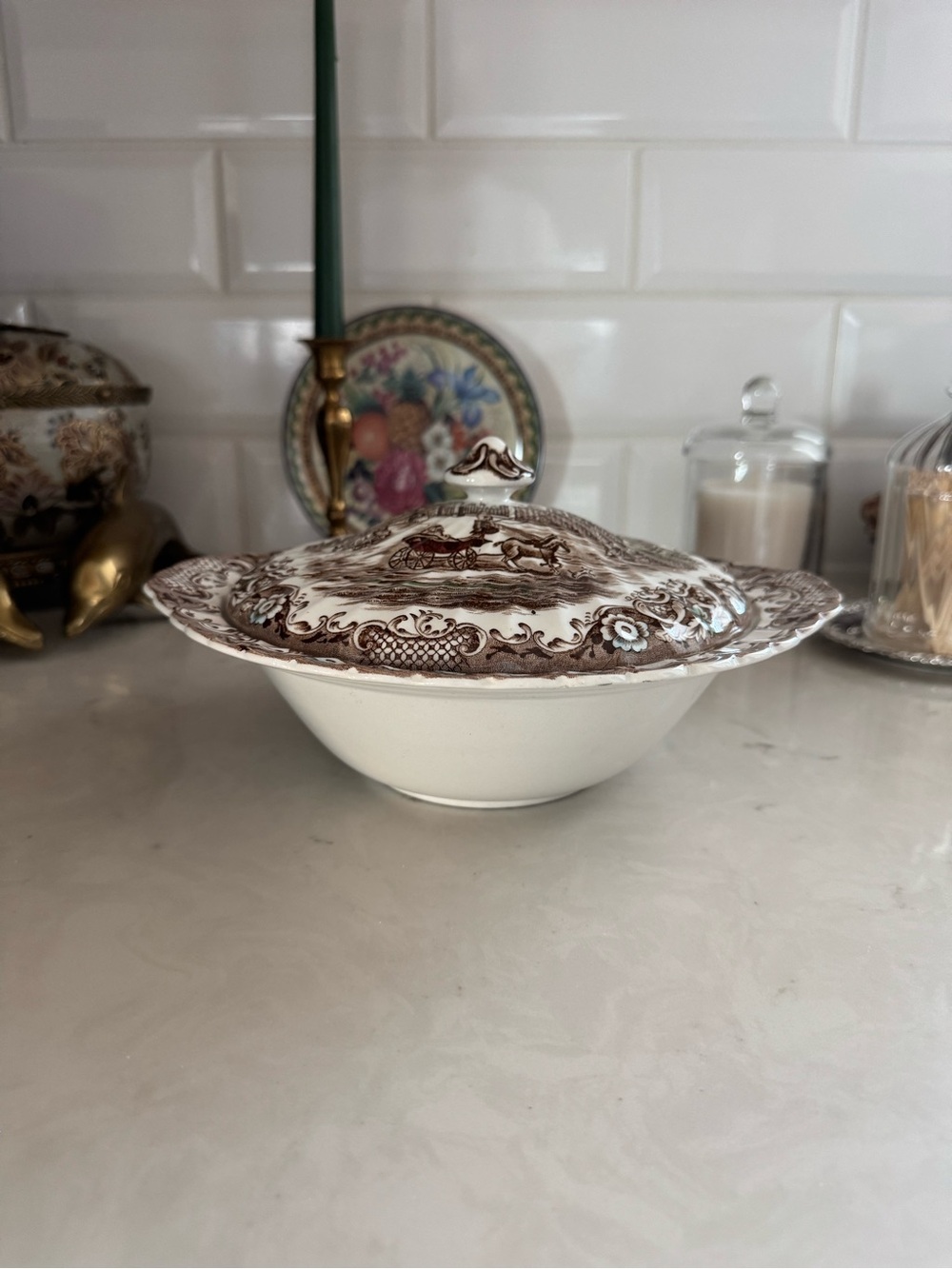 Vintage Johnson Bros Heritage Hall StaffordShire England ~ 10" VEGETABLE BOWL
